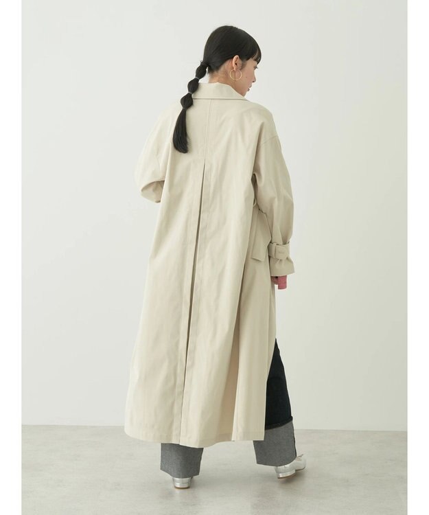earth music&ecology 着流しロングトレンチ Ecru