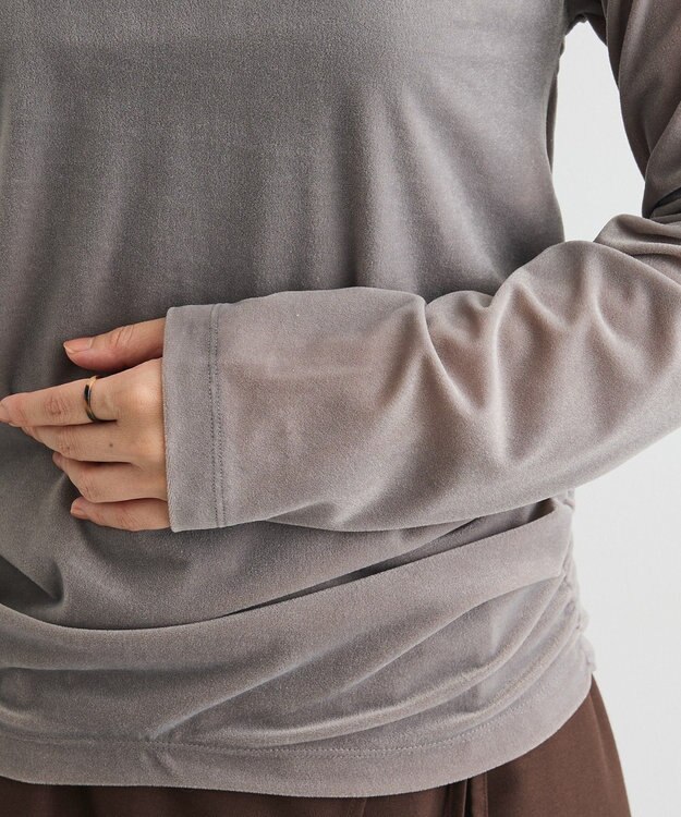 CRAFT STANDARD BOUTIQUE シアーベロアサイドギャザープルオーバー Cream