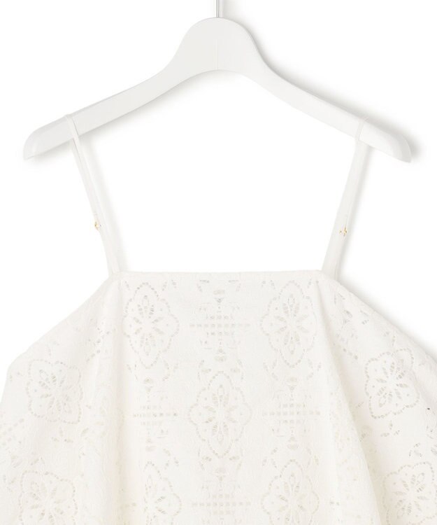 23区 【先行予約】ラッセルオーナメントレース キャミソール ブラウス ホワイト系