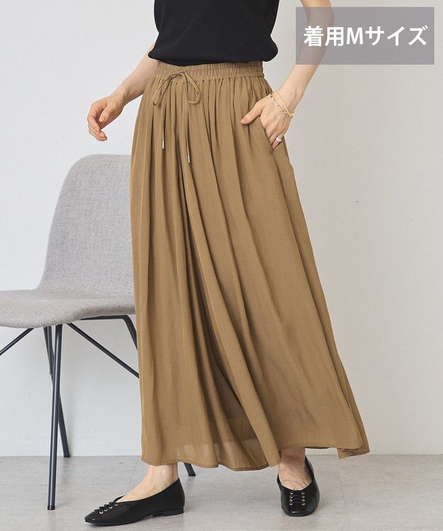 AMERICAN HOLIC 【選べる丈】接触冷感シフォンスカーチョ【WEB限定カラー有り】 Camel