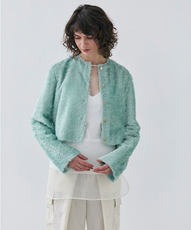 BEIGE， 【GISELe 4月号掲載】KOCHIA / ファージャカードクルーネックブラウス Sage