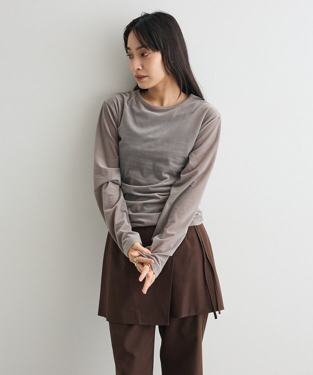 CRAFT STANDARD BOUTIQUE シアーベロアサイドギャザープルオーバー Gray