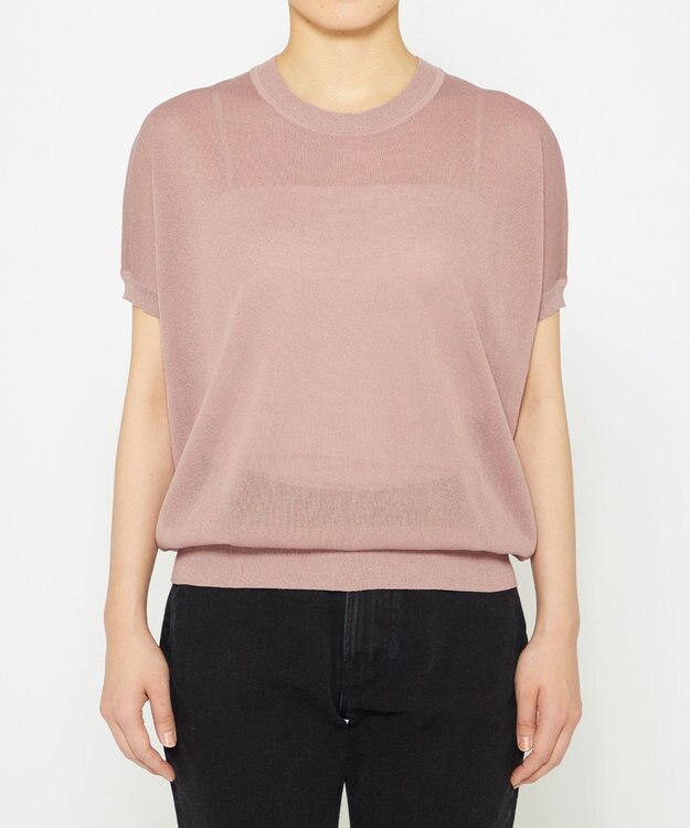 uncrave シアー ニットプルオーバー ピンク