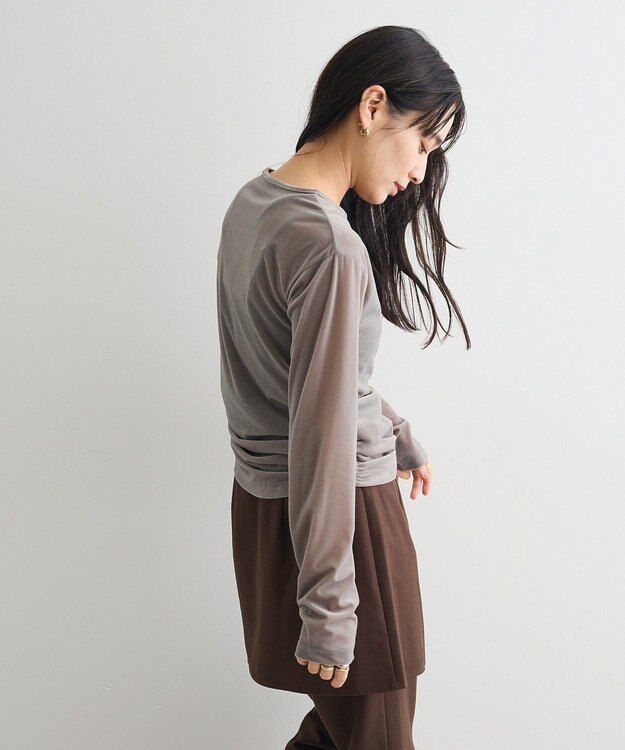CRAFT STANDARD BOUTIQUE シアーベロアサイドギャザープルオーバー Gray