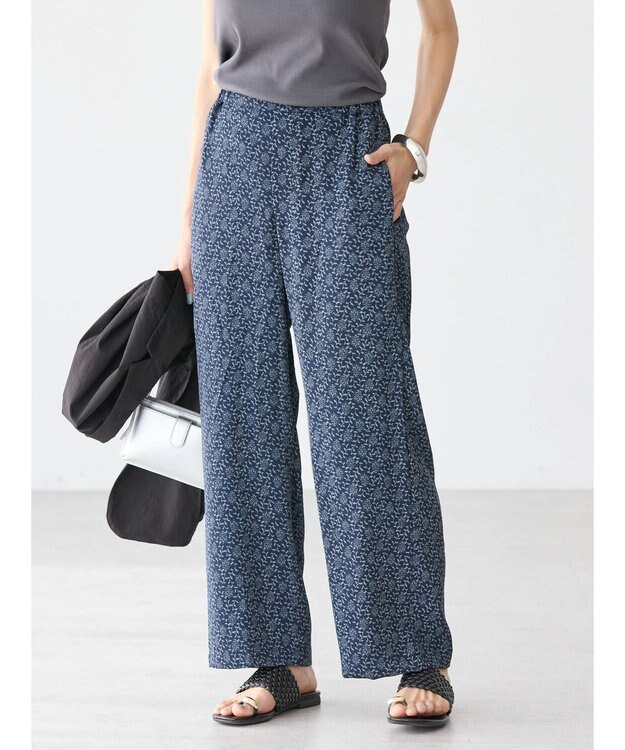 AMERICAN HOLIC イージーケア＋接触冷感プリントリラックスパンツ Navy