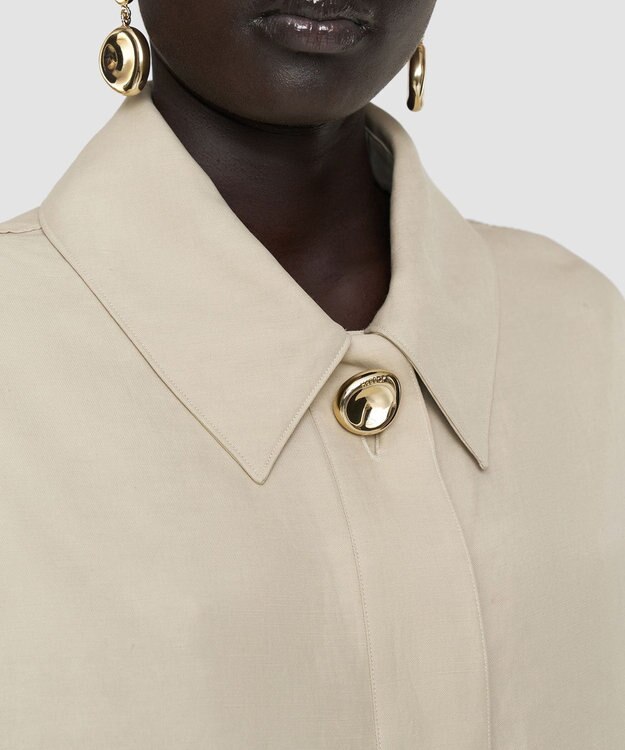 JOSEPH ライトリネンブレンド　シャツ Powder