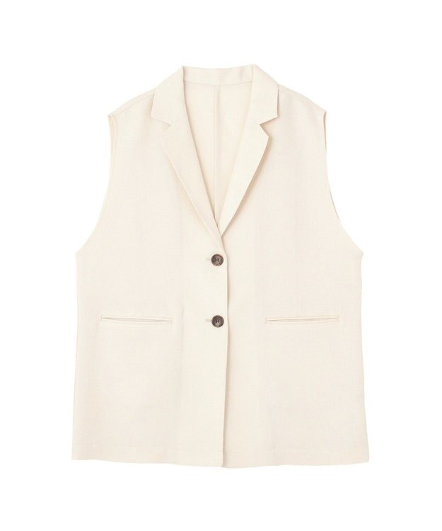 Green Parks メッシュフレンチスリーブジレ Ivory