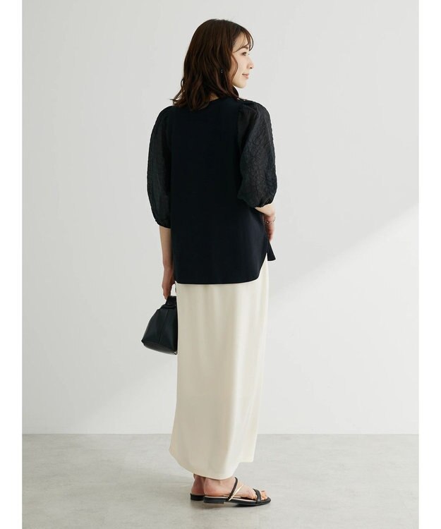 Green Parks ・ＳＵＧＡＲ　ＳＰＯＯＮ　シャーリング袖プルオーバー Black