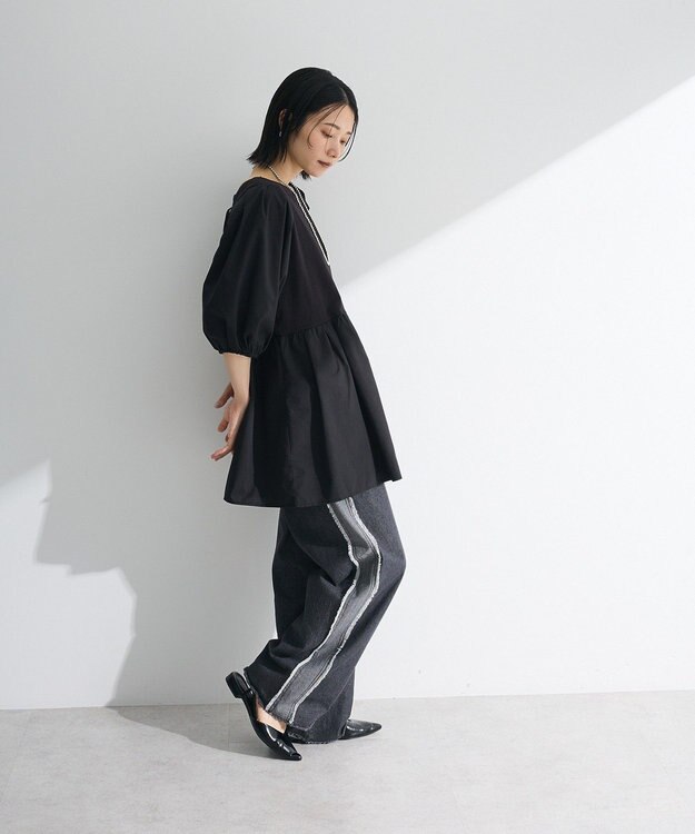 Green Parks ・ＥＬＥＮＣＡＲＥ　ＤＵＥ　２ｗａｙボリュームチュニック Black