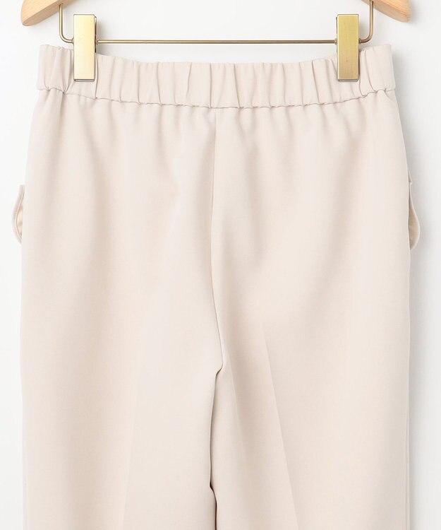 組曲 L 【KUMIKYOKU NAVY】コンフォータブルドレープ フリルテーパードパンツ サンドベージュ系