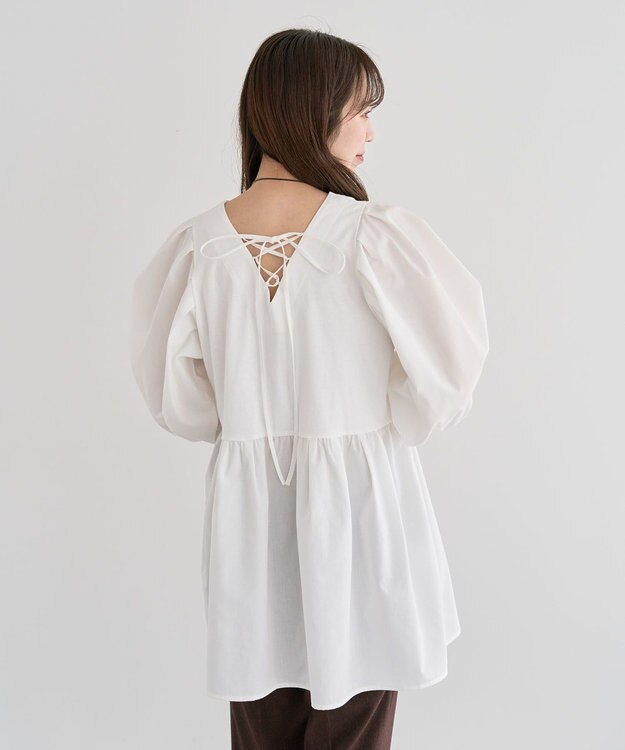 Green Parks ・ＥＬＥＮＣＡＲＥ　ＤＵＥ　２ｗａｙボリュームチュニック Off White