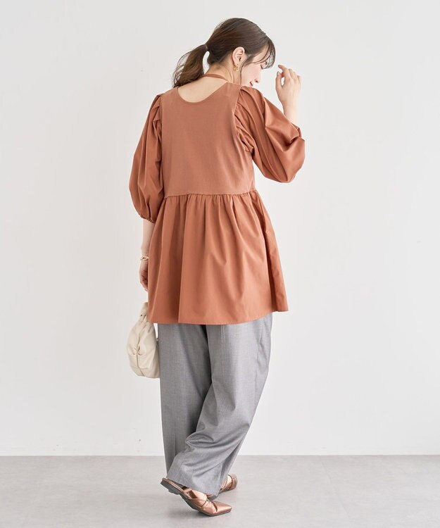 Green Parks ・ＥＬＥＮＣＡＲＥ　ＤＵＥ　２ｗａｙボリュームチュニック Brown