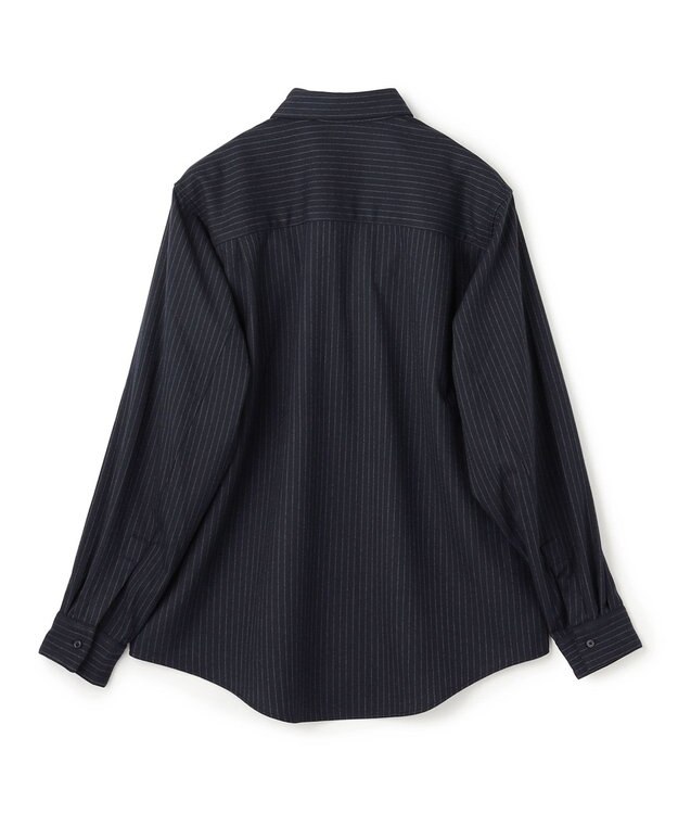 UNFILO MENS 【OCEANS 雑誌・web・YouTube 掲載】FLANNEL TOUCH シャツ ネイビーストライプ