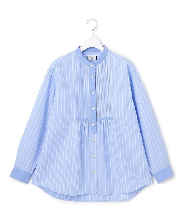 J.PRESS YORK STREET 【WOMEN】コットンタイプライターストライプ ブラウス サックスブルー系1