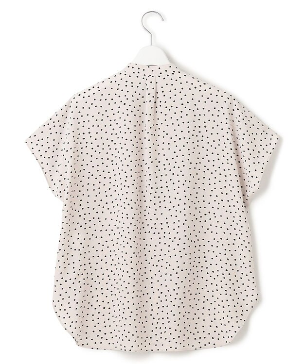 23区 【セットアップ対応/洗える】バックサテンアムンゼン ドットプリント ブラウス ベージュ×ブラックドット