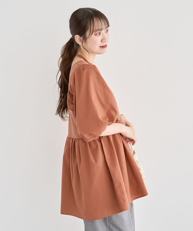 Green Parks ・ＥＬＥＮＣＡＲＥ　ＤＵＥ　２ｗａｙボリュームチュニック Brown