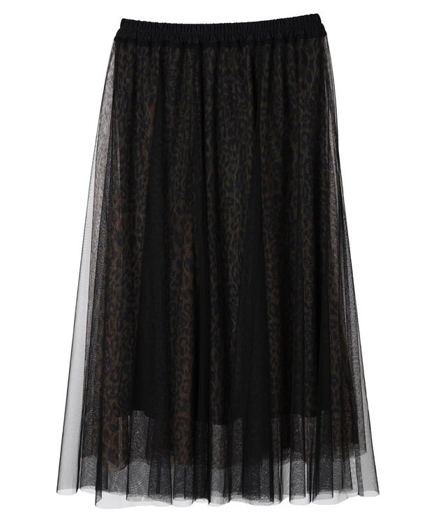 Green Parks ＳＥＴ２点　リバーシブルチュールスカート＋ペチスカート Leopard