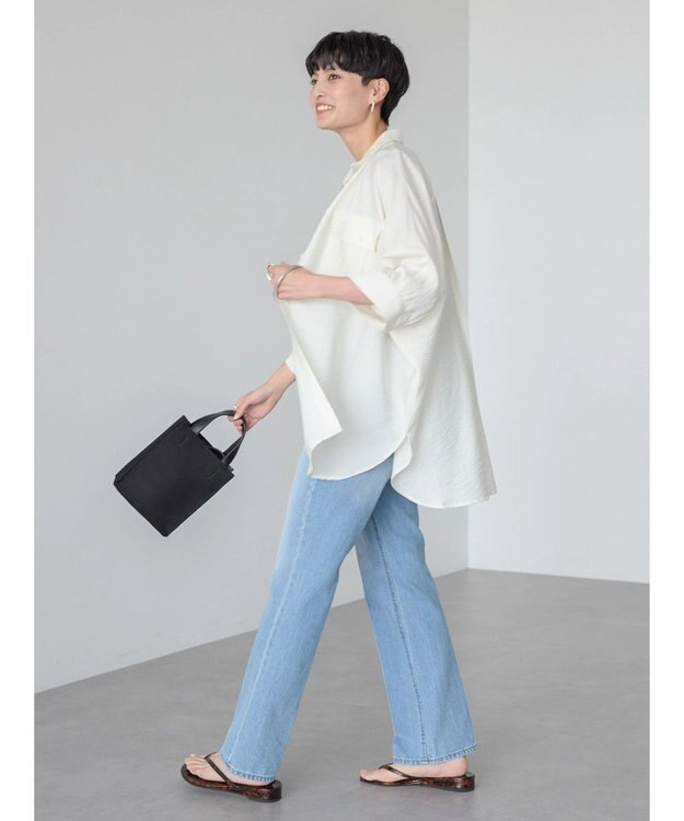 AMERICAN HOLIC 接触冷感Ｗポケットシャツチュニック Ivory