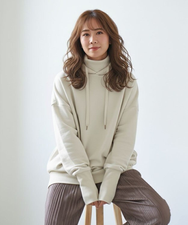 OP／FILA 【OP】ネックウォーマー付き裏毛パーカー グレー