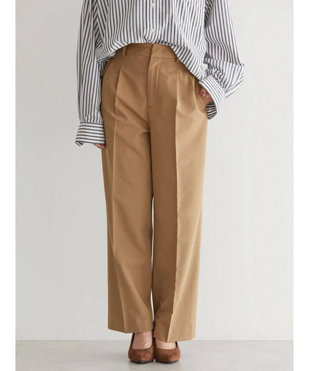 AMERICAN HOLIC 美・美・美あったかタックワイドパンツ Camel