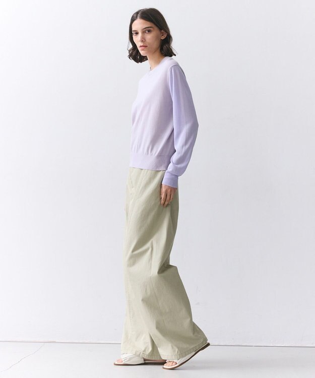 BEIGE， JULIE / コットンシルク 異素材プルオーバーニット Lilac
