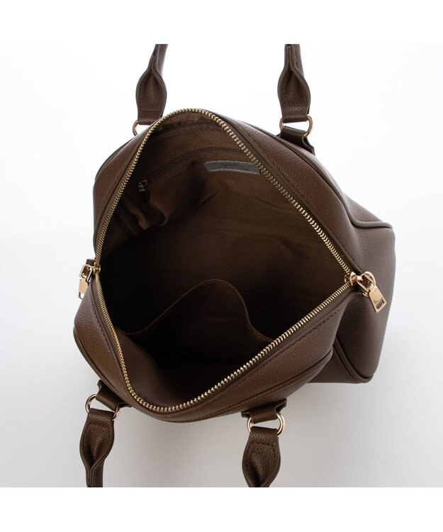 UNBILLION カシュカシュ cachechche / シボフェイクレザー2wayボストンバッグ ブラウン