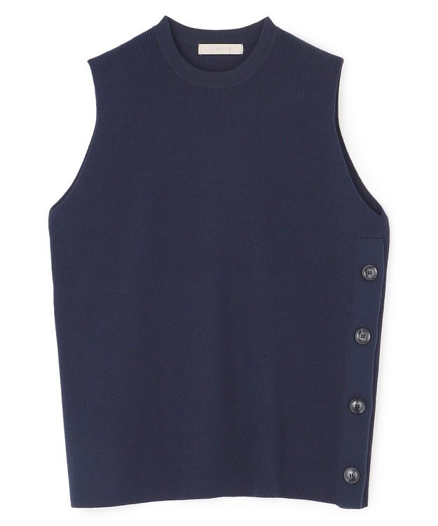UNFILO 【洗える】サイドボタンニットベスト ネイビー