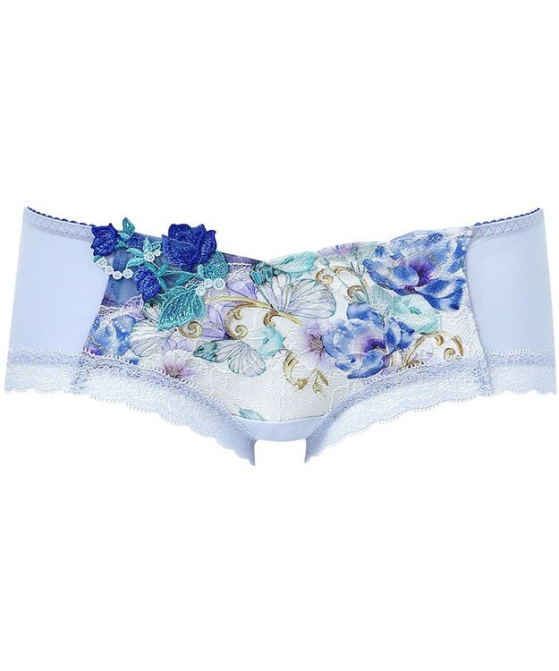 WACOAL ボーイレングス ショーツ 【リボンブラ 脇すっきり】 BXB483とペア はきこみ丈あさめ ナイロンベア天竺素材(バック) レディース PXB683 /ワコール ブルー