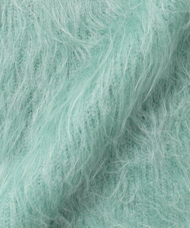 UNFILO L アルパカシャギー クルーネック プルオーバー グリーン