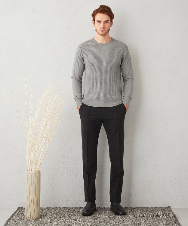 JOSEPH ABBOUD 【新色追加】チクチクしない SNOWYクルーネックニット ライトグレー系