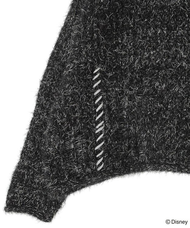 Green Parks ナイトメア／ラメメッシュニットプルオーバー Black