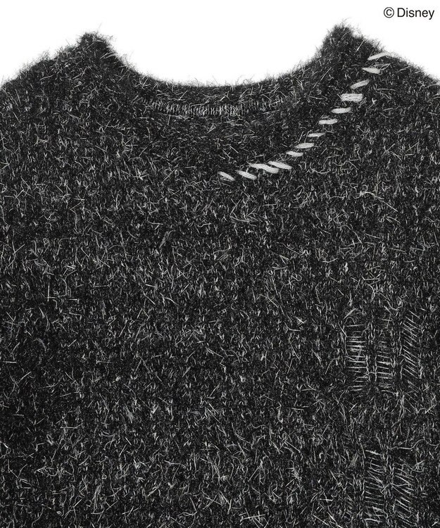 Green Parks ナイトメア／ラメメッシュニットプルオーバー Black