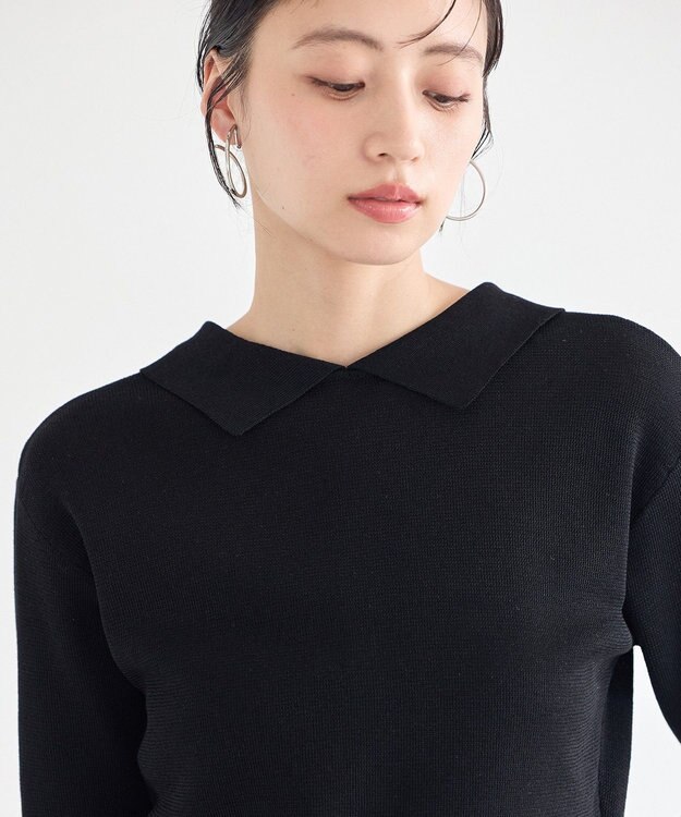earth music&ecology 前後2WAYポロニット Black