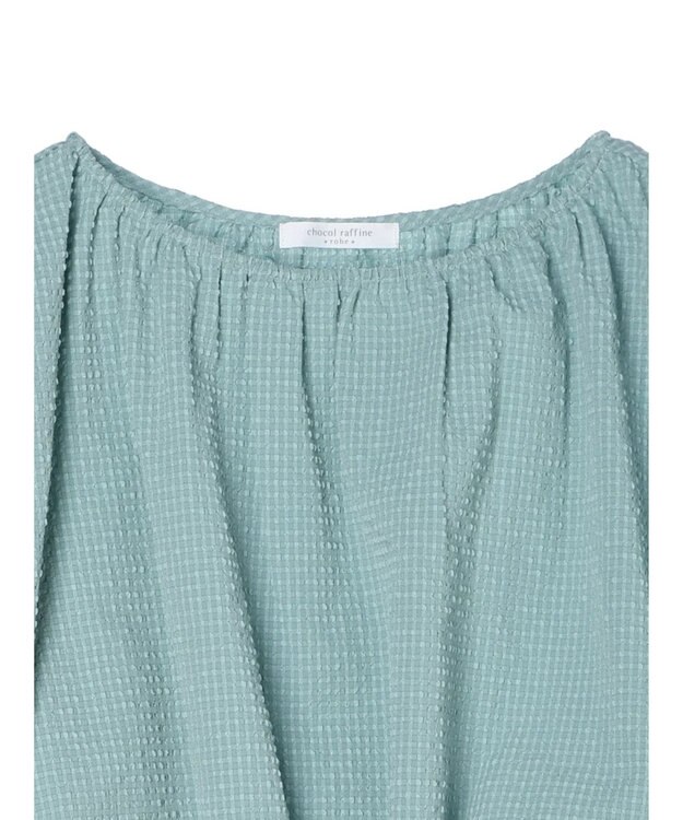 Green Parks 裾シャーリングブラウス Mint