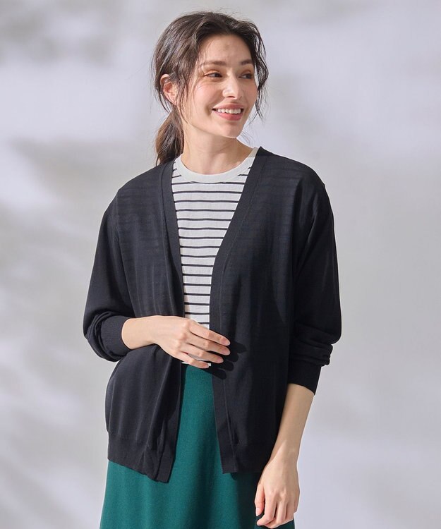 ANY 【UVケア/接触冷感/アンチピリング】多機能カーディガン ブラック