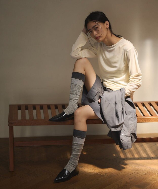 CRAFT STANDARD BOUTIQUE シアーベロアサイドギャザープルオーバー Cream