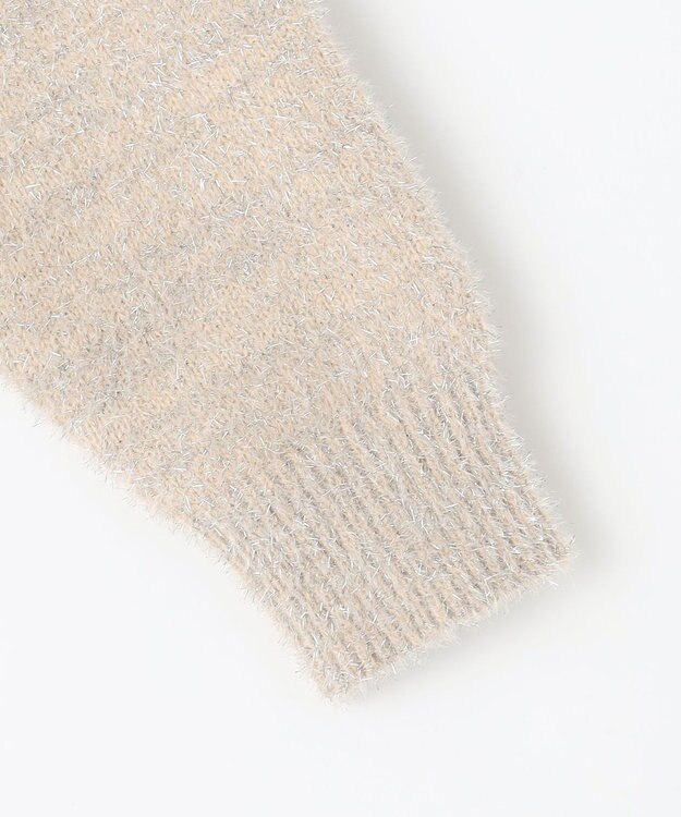 Feroux 【洗える】ラメシャギー カーディガン ベージュ系