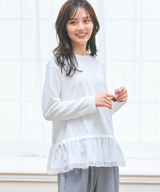 Feroux フリルぺプラム カットソー ホワイト系1