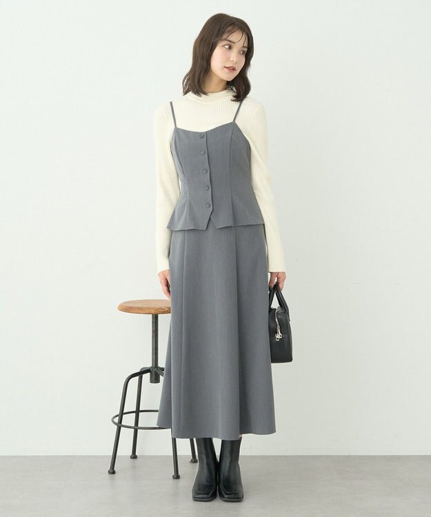 earth music&ecology ペプラムジレジャンドレ Gray