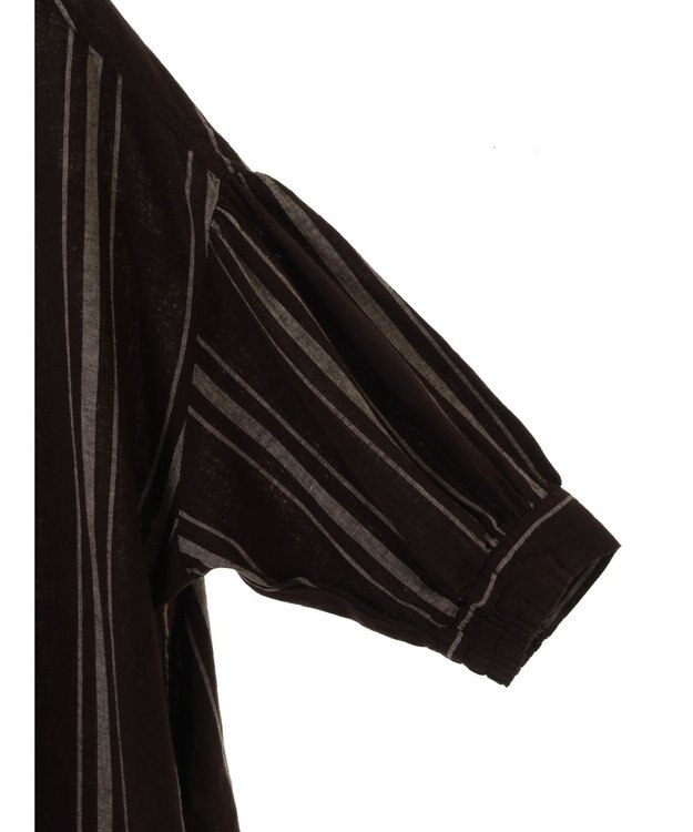 CRAFT STANDARD BOUTIQUE リネンレーヨンストライプワンピース Stripe Brown