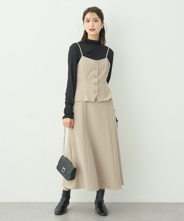 earth music&ecology ペプラムジレジャンドレ Beige