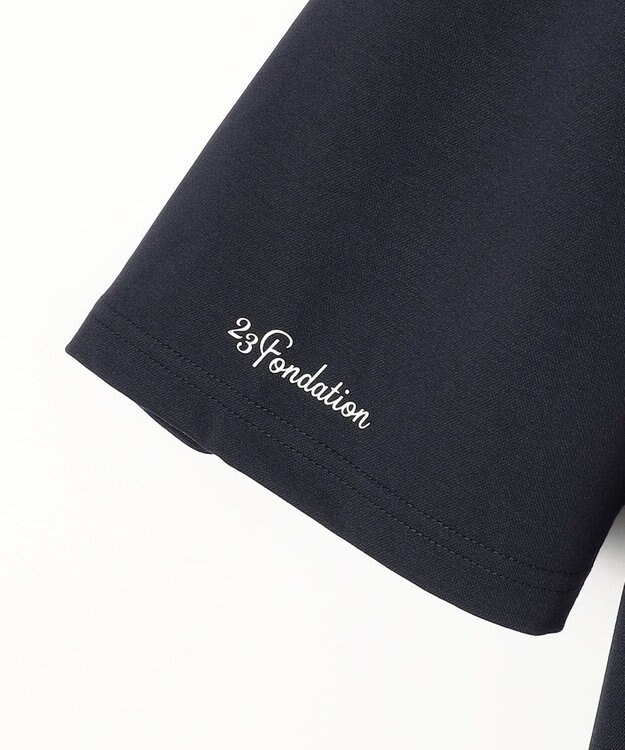 23区GOLF 【23Fondation/MEN】【UVケア】衿ロゴ モックネックシャツ ネイビー系