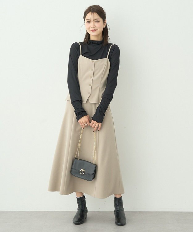 earth music&ecology ペプラムジレジャンドレ Beige