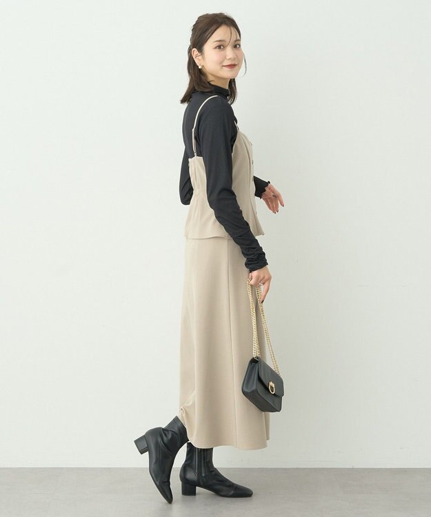 earth music&ecology ペプラムジレジャンドレ Beige