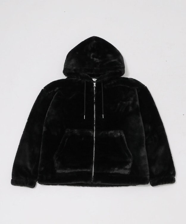 WEGO 【ユニセックス着用ITEM/MLサイズ展開】エコファーグラフィックブルゾン ブラック