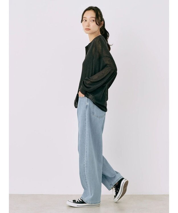 earth music&ecology シアーリブドルマンプルオーバー Black