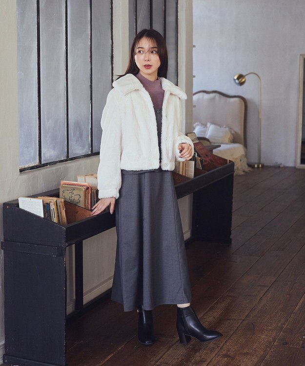 earth music&ecology ペプラムジレジャンドレ Gray