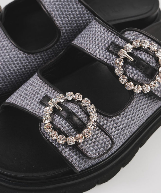 Peronella lesueuri　殻 LucaGrossi/ルカグロッシ】ビジュー厚底ラフィアサンダル/ L116S-VS