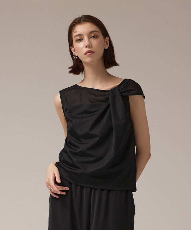 GRACE CONTINENTAL オーガンドレープトップ ブラック