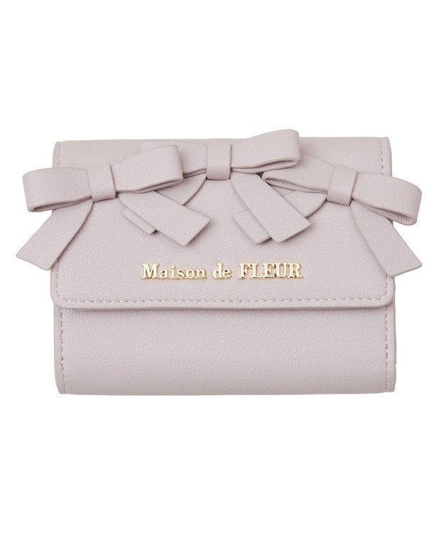 Maison de FLEUR ガーリーリボンウォレット Lavender
